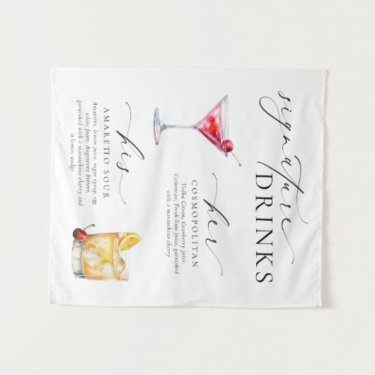 Ellesmere Moderne Minimal Signature Drinks Zeichen Wandteppich (Vorderseite (Horizontal))