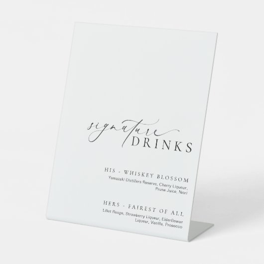 Ellesmere Moderne Minimale Signature Drinks Sockelschild (Vorderseite)