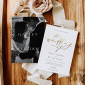 Ellesmere Moderne Minimalistische Hochzeit Folieneinladung