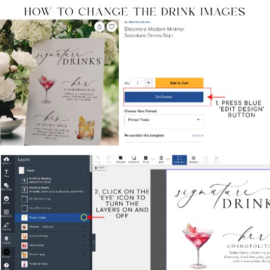 Ellesmere Modernes Minimal Signature Drink Zeichen Poster