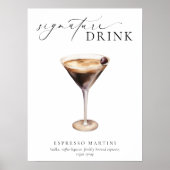 Ellesmere Modernes Minimal Signature Drink Zeichen Poster (Vorne)