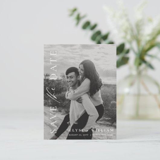 Ellesmere Modernes Minimalistisches Foto Save the Postkarte (Stehend Vorderseite)