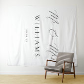Ellesmere Mr. and Mrs Wedding Backdrop Wandteppich (Beispiel (Horizontal))