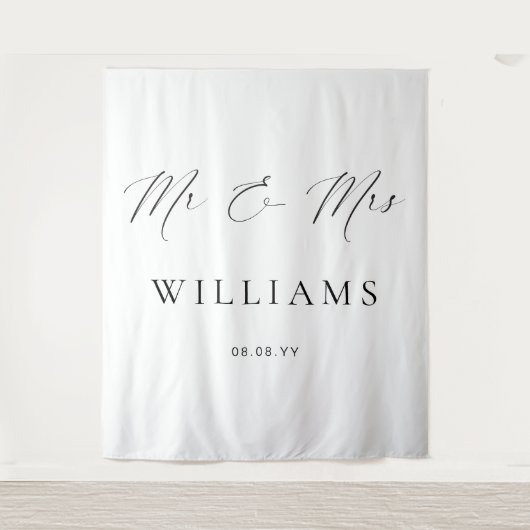 Ellesmere Mr. and Mrs Wedding Backdrop Wandteppich (Vorderseite)