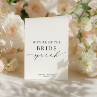 Ellesmere Mutter der Braut Hochzeitrede Karte