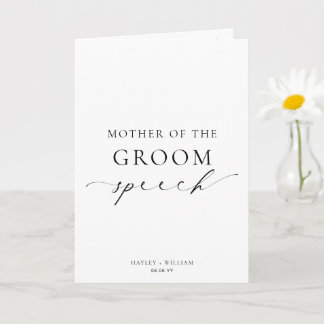 Ellesmere Mutter der Groom-Hochzeitrede Karte