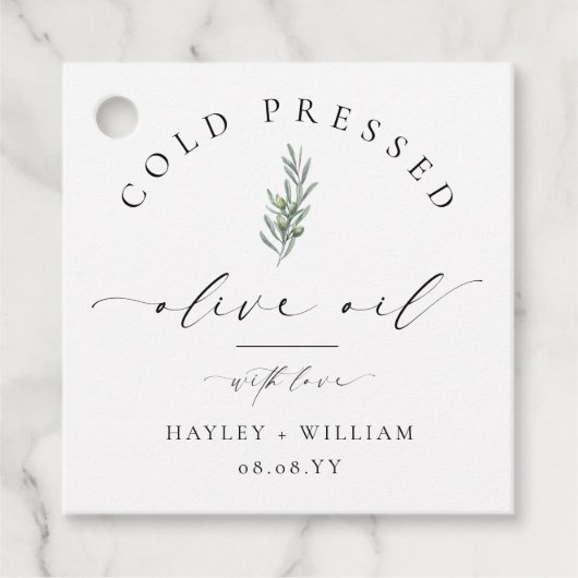 Ellesmere Olivenöl Geschenkanhänger (Vorderseite)