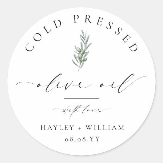 Ellesmere Olivenöl Runder Aufkleber (Vorderseite)