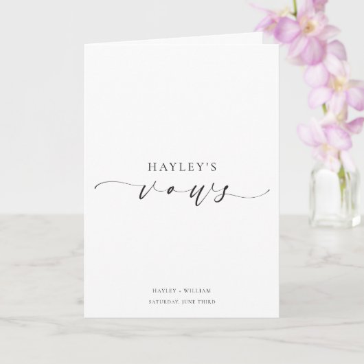 Ellesmere Personalisiert Name Vows Wedding Card Karte (Orchidee)