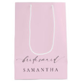 Ellesmere Pink Minimalistisch Wedding Bridesmaid Mittlere Geschenktüte (Rückseite)