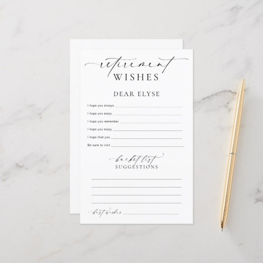 Ellesmere Retirement wünscht (Vorderseite/Rückseite Beispiel)