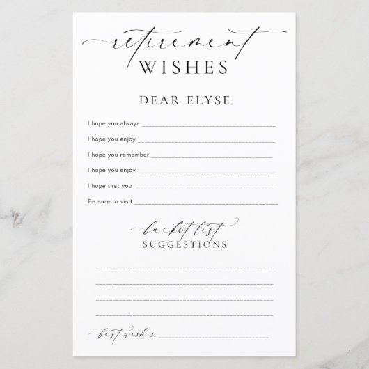 Ellesmere Retirement wünscht (Vorderseite)