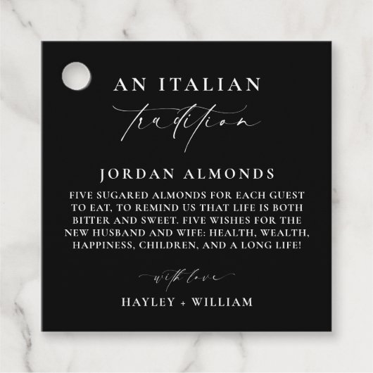 Ellesmere Schwarze Italienische Tradition Sugared  Geschenkanhänger (Vorderseite)