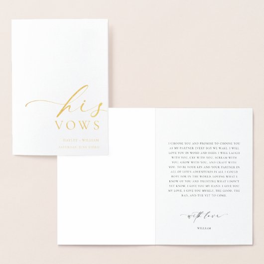 Ellesmere Seine Vows Wedding Gold Foil Card Folienkarte (Anzeige)