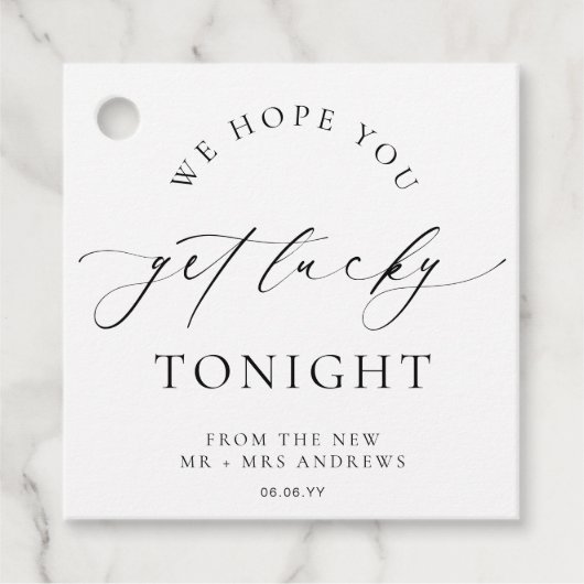 Ellesmere We Hope You Get Lucky Lotto Wedding Geschenkanhänger (Vorderseite)