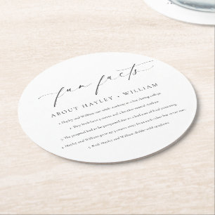 Ellesmere Wedding Fun Fakten Runder Pappuntersetzer