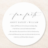 Ellesmere Wedding Fun Fakten Runder Pappuntersetzer (Vorderseite)