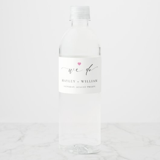Ellesmere Wedding We Do Water Bottle Label Wasserflaschenetikett (Vorderseite)