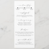 Ellesmere Wedding Zeremony Program Programm (Rückseite)