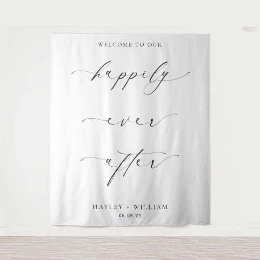 Ellesmere Willkommen glücklich je nach Hochzeit Wandteppich (Vorderseite)