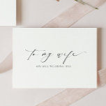Ellesmere zum Hochzeitstag meiner Ehefrau Karte<br><div class="desc">Die Ellesmere Hochzeitskarte besticht durch ein modernes, minimalistisches Design auf weißem Hintergrund und sorgt für ein sauberes und einfaches Aussehen. Die Überschrift des Skripts ist ein Bild, das nicht bearbeitet werden kann. Der andere Text ist vollständig editierbar. Für eine erweiterte Anpassung dieses Designs, wählen Sie einfach die Schaltfläche "Anpassen" oben....</div>