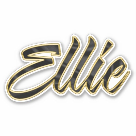 Ellie black gold Lettering Aufkleber Sticker (Vorderseite)