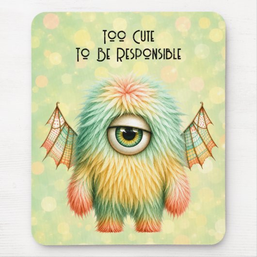 Ellie – Das großäugige skeptische Monster Mousepad (Vorne)