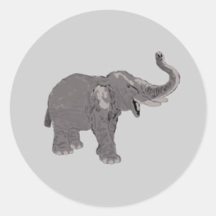 Ellie der Elefant Runder Aufkleber
