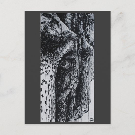 Ellie Elephant Asian Wildlife Jungle Tierart Postkarte (Vorderseite)
