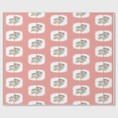 Ellie Elephant und der Bluebird auf Rosa Geschenkpapier (Flach)