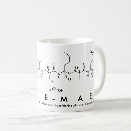 Ellie-Mae Peptid-Namen-Tasse Kaffeetasse (VorderseiteRechts)