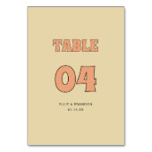 ELLIE Minimalistisch Retro Typografy Wedding Tischnummer (Vorderseite)