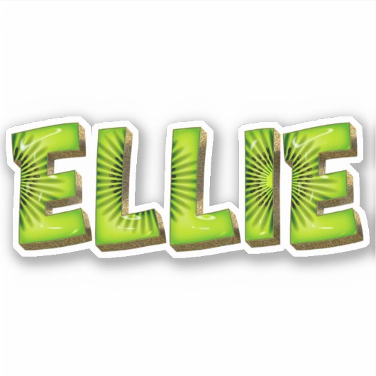 Ellie Name Kiwi Design Aufkleber Sticker (Vorderseite)