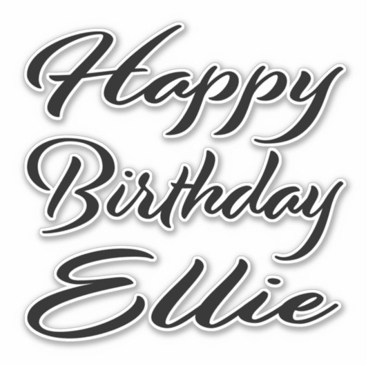 Ellie Name Vorname black Sticker Geburtstag (Vorderseite)