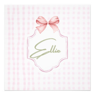 Ellie Personalisierter Rosa Bogen & Gingham-Druck Fotodruck