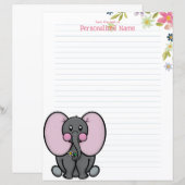 Ellie Phant Floral Lined Paper Sheet (Vorne/Hinten)