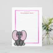 Ellie Phant Frame Lined Paper Sheet (Stehend Vorderseite)