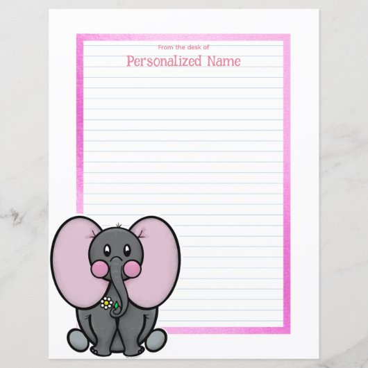 Ellie Phant Frame Lined Paper Sheet (Vorderseite)
