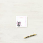 Ellie Phant Pink Post-it Klebezettel (Auf Schreibtisch)