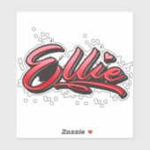Ellie red Heart Graffiti Aufkleber Sticker (Blatt)