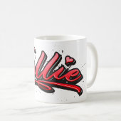 Ellie red Heart Graffiti Tasse Kaffeetasse (VorderseiteRechts)