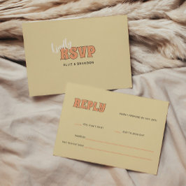 ELLIE Retro Bold & Modern Typografy Wedding RSVP Karte
