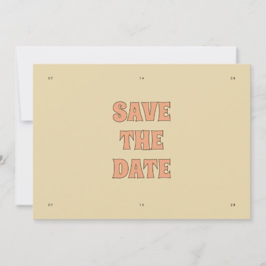 ELLIE Retro Modern & Bold Beige Wedding Save The Date (Vorderseite)