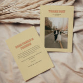 ELLIE Retro Modern & Bold Wedding Foto Dankeskarte