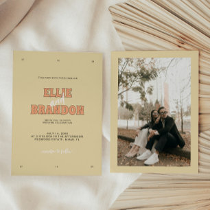 ELLIE Retro Moderne Fette Typografie Hochzeit Einladung