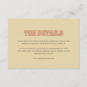 ELLIE Simple Retro Modern Wedding Details Begleitkarte (Vorderseite)