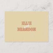 ELLIE Simple Retro Modern Wedding Details Begleitkarte (Rückseite)