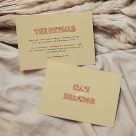 ELLIE Simple Retro Modern Wedding Details Begleitkarte