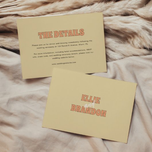 ELLIE Simple Retro Modern Wedding Details Begleitkarte