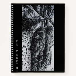 Ellie the Elephant Unique Wild Animal Portrait Art Notizbuch